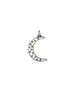 Silver Diamond White Enamel Crescent Moon Charm