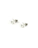 Mini White Enamel Crystal Silver Heart Studs