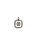 Silver Diamond White Enamel Square Charm