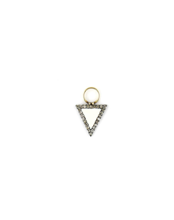 Diamond White Enamel Triangle Ear Charm