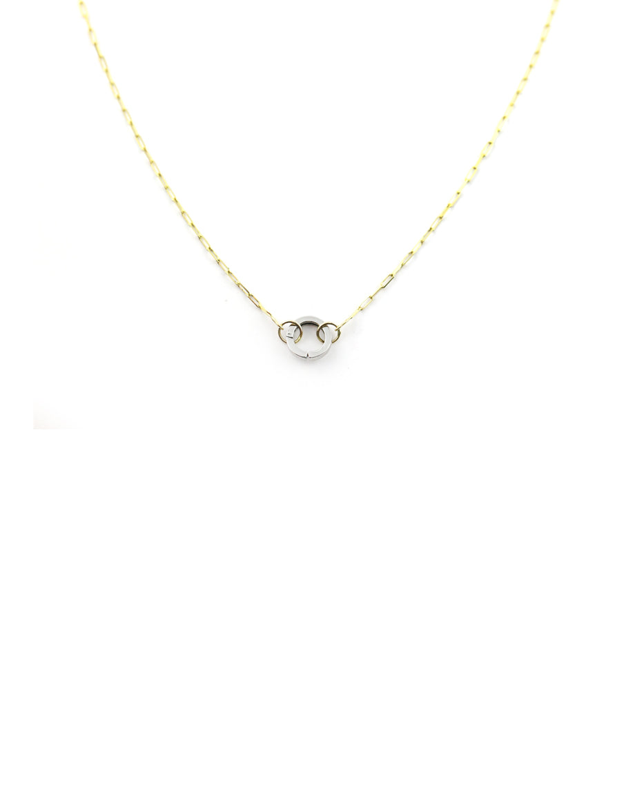 XXS 14K Gold Simple Gold Lock Necklace